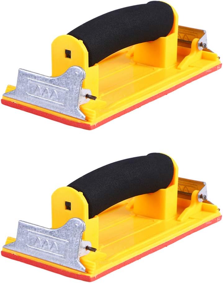 YARNOW 2pcs Hand Sander with Sponge Handle Drywall Sanding Block Sandpaper Holder Tool for Wood Polishing Household Cleaning Car Repair