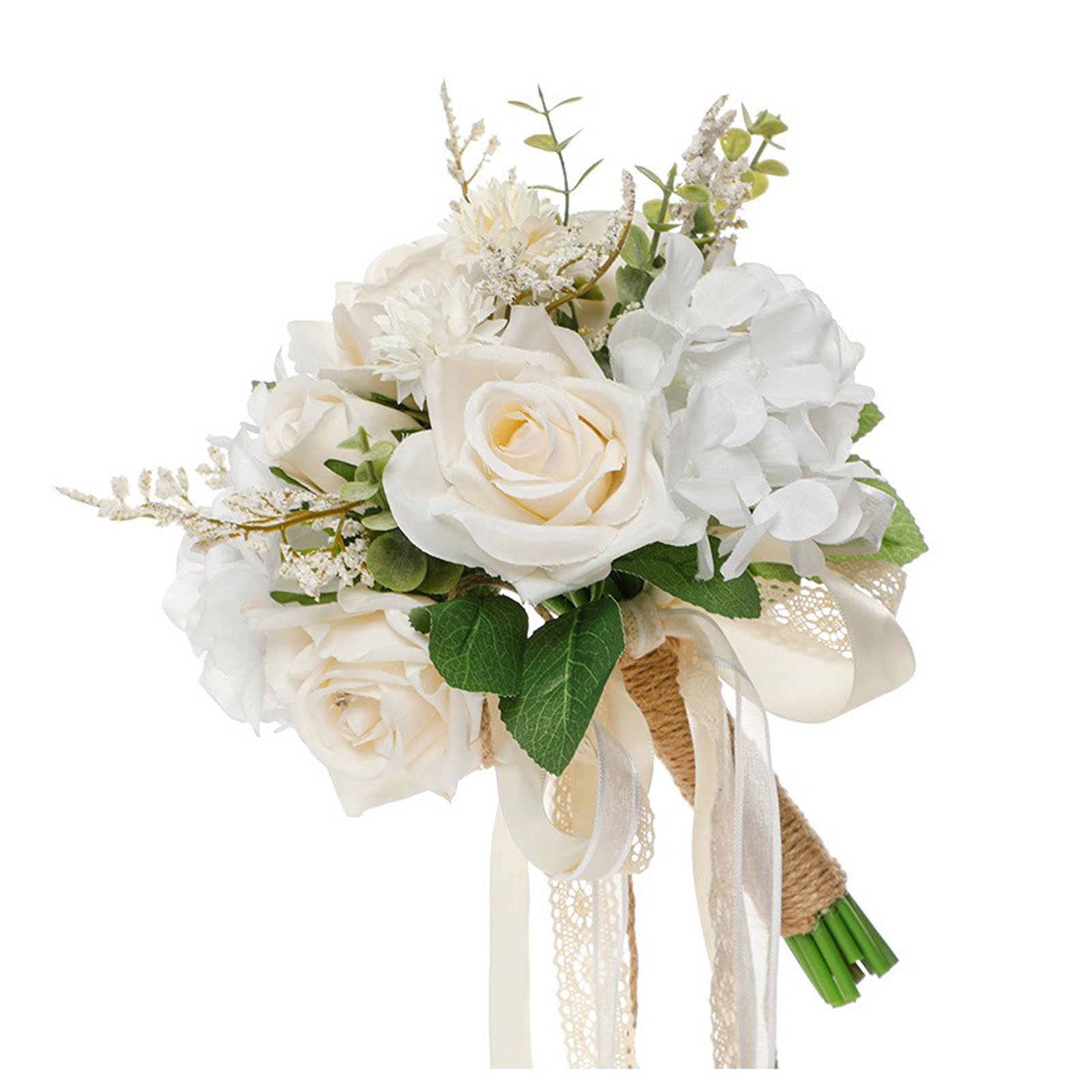 JYCRA Rustic Wedding Bouquets for Bride Wedding Bouquet Bridal Bridesmaid Holding Flowers Artificial Fake Flower Hand Bouquets
