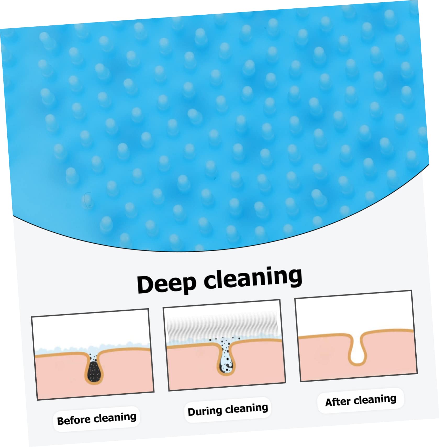 WRITWAA 2Pcs Silicone Long Bath Towel Exfoliating Shower Strip for Back Scrubbing Gentle Skin Cleansing Dead Skin Cell Removal Soft Blue for Body Care