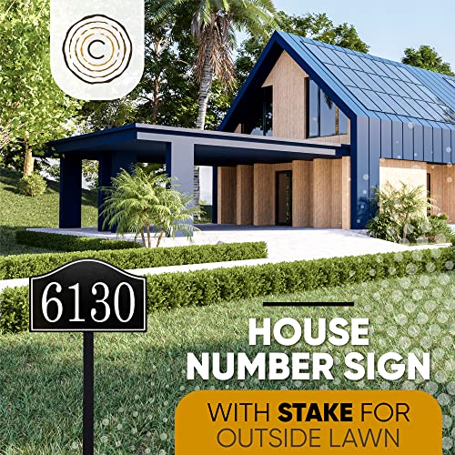 Carvature House Number Sign For Yard, Personalized Address Plaque With Stake For Outside Lawn, Home Address Yard Sign With 18” Stake Made Of Rustproof All-Weather Polyethylene (Choose From 2 Sizes) #TOP1
