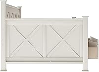 Vista 8 de Sofá cama de madera maciza con cajones de almacenamiento, marco de sofá cama en forma de X con respaldo y reposabrazos, sofá cama esquinero