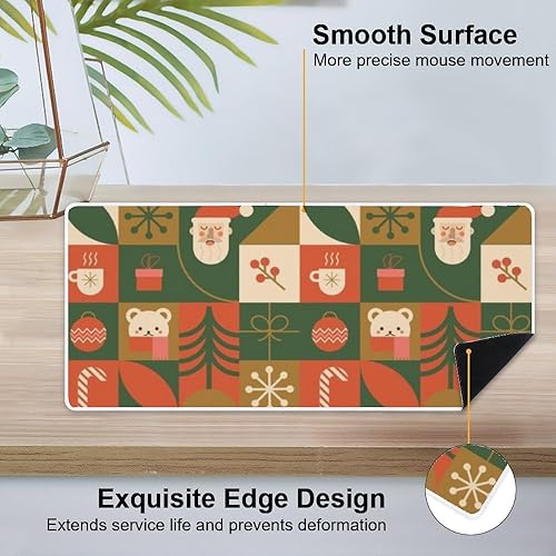 Miniatura 4 de Retro Red House Mouse Pad Large Gaming Desk Pad with Non- Slip Rubber Base Smooth Face Desk Accessories Pads Work Mat Office Decorations for School