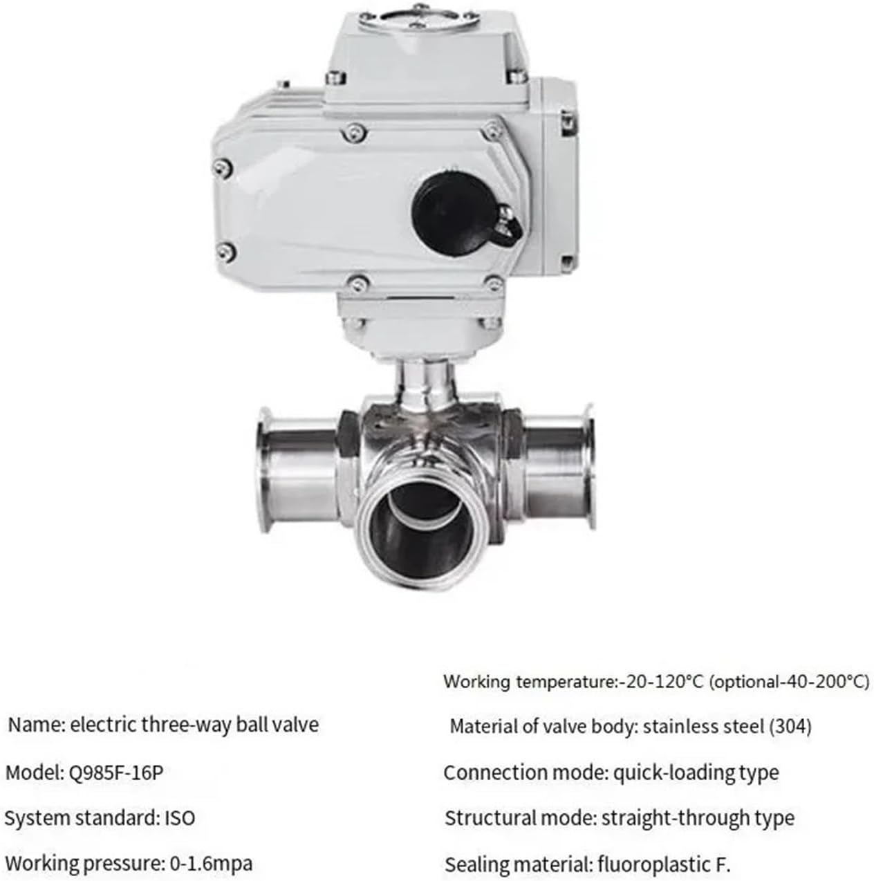 Ball Valve Quick-Loading Electric Three-Way Ball Valve O.D 19 25 32mm Stainless Steel 3 Way Ball Valve(O.D25,T-Type Programme 2)