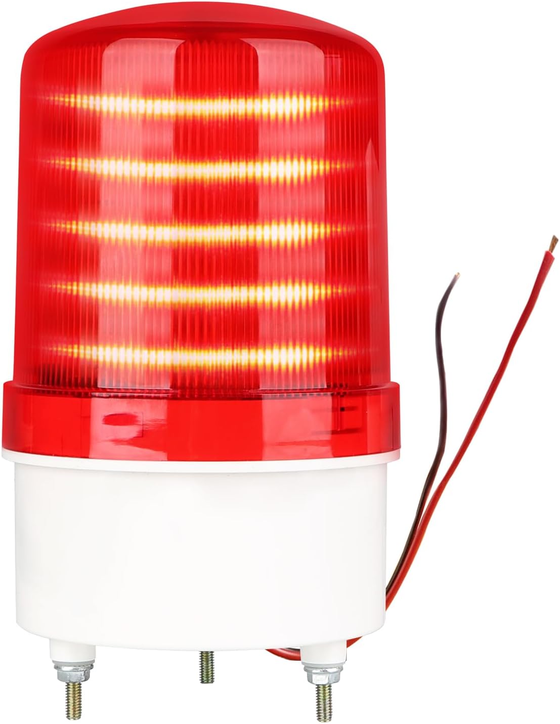 DC12V Industrial Rotating Beacon Light-High Intensity Red LED Strobe Alarm with Silent Design for Vehicles,Warehouses,Factories,Home Emergency-Waterproof Indoor/Outdoor Safety Warning Light (No Siren)