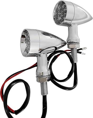 Miniatura 5 de FATECIM 2 luces LED de señal de giro para motocicleta, color negro, para Harley Honda, Kawasaki, Suzuki, Yamaha, motocicleta personalizada, Cruiser