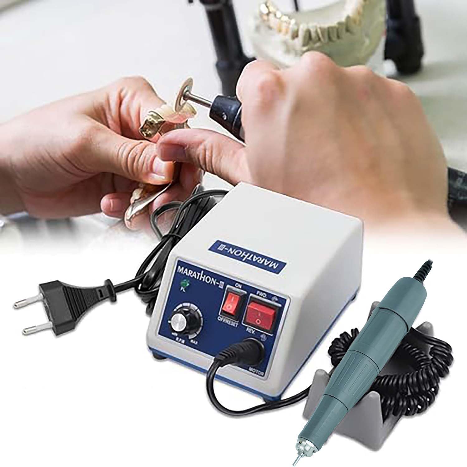 Potente Micromotore Elettrico per Lucidatura e Macinazione - 0-35000 Giri/Minuto, Punta da 2,35 mm, Ideale per Gioielli, Laboratorio, Ceramica e Silicone