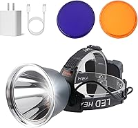 Vista 9 de Linterna frontal recargable LED superbrillante, 6 modos de luz ajustables, impermeable, función de corriente constante, ligera, perfecta