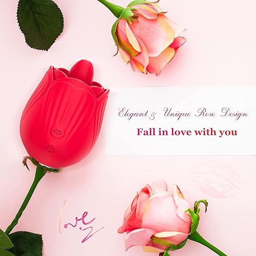 Miniatura 4 de Vibrador de juguete de rosas para mujer, estimulador de clítoris, juguetes para lamer la lengua, mini vibrador con 10 modos de vibración, 10 modos