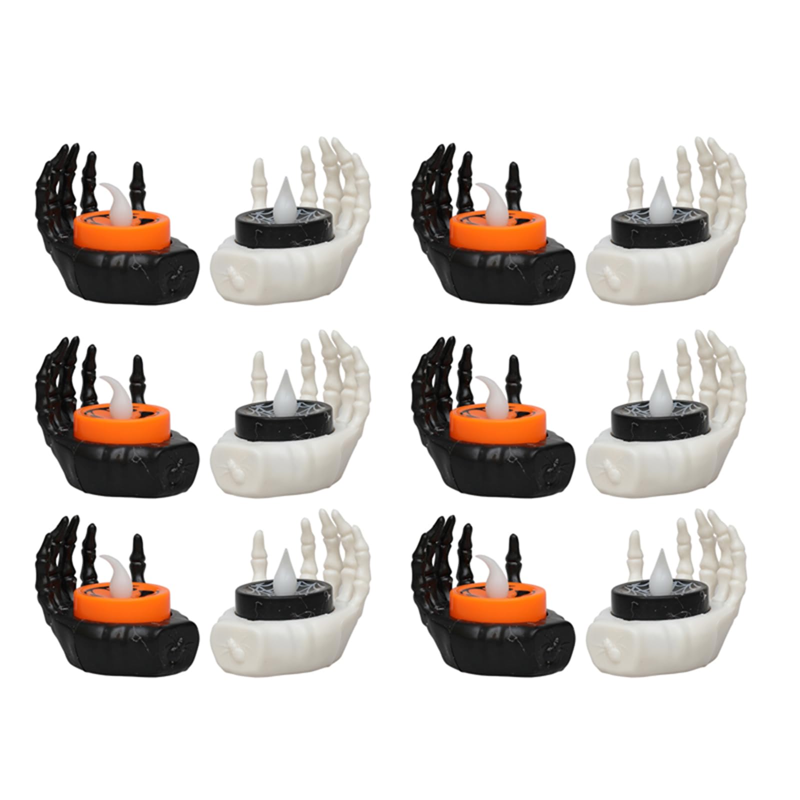 Buxuaaaa Multicolor 12Pcs Realistic Hand Shape Flickering Led Light Battery Operated Decorative Lamp Safe To Use Light Halloween Ornament Indoor And Outdoor