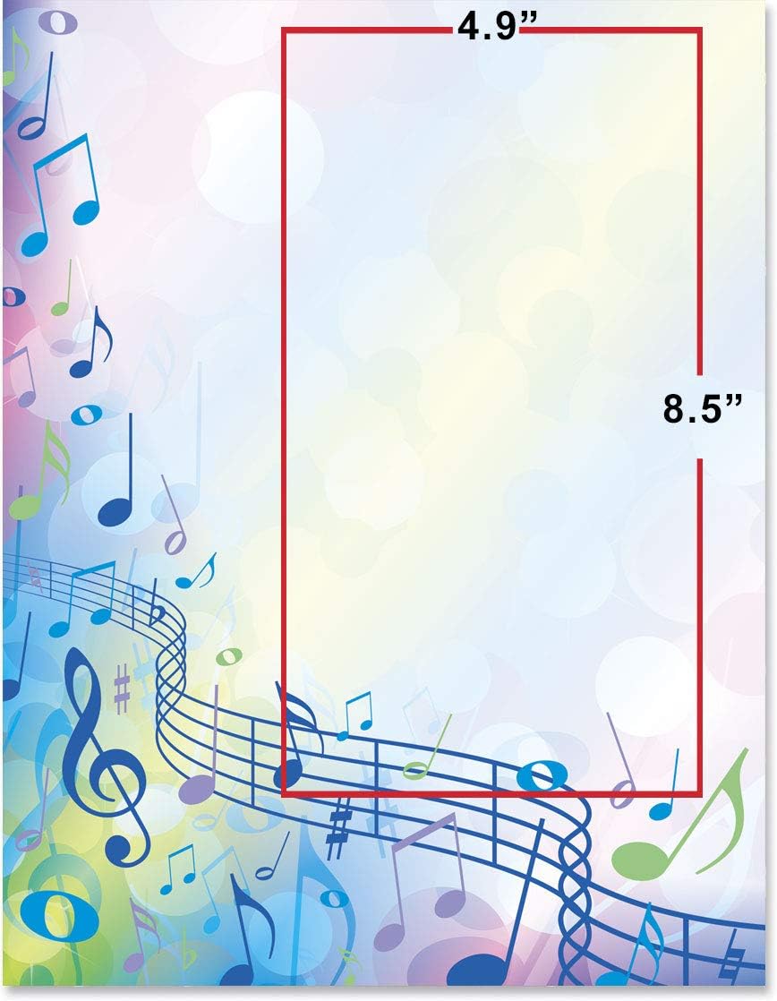 PaperDirect Tie-Dye Music Festival Stationery, Letters, Cards, Invites, Border Papers, Letterhead 8.5 x 11, 100 sheets, Elegant Premium Writing Paper, Decorative Printer Paper