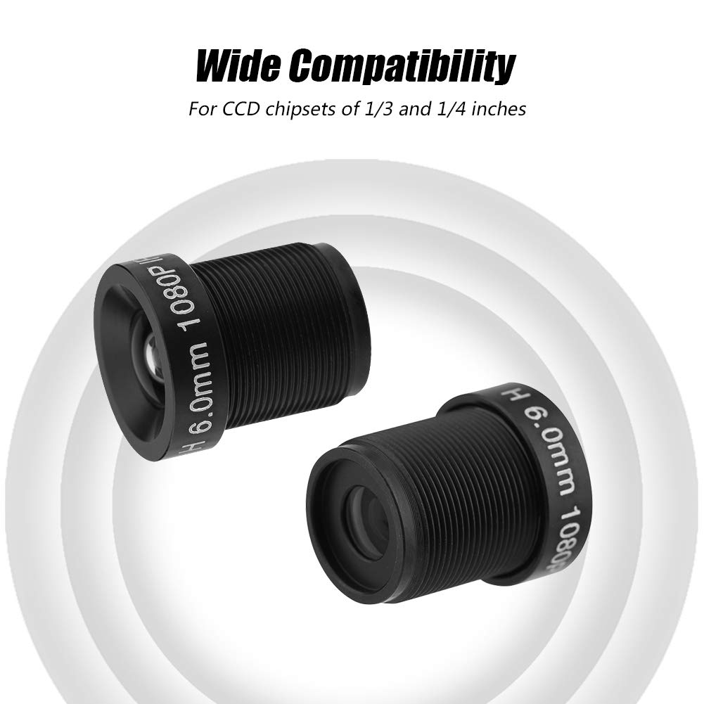 6mm CCTV Camera Lens, M12*0.5, Grandangolo, Fisso, Black, Supporto IR, 58° Vision, 2 Milioni di Pixel
