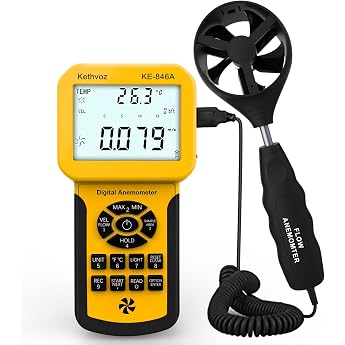 Anemometer CFM Kethvoz HVAC wind gauge air flow meter