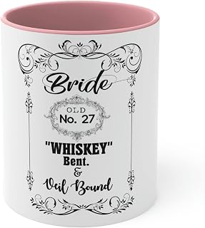 Teegarb Letter Blanket Taza de café decorativa de 325 ml, colores divertidos, despedidas de soltera, bodas, novias, damas de honor, fiestas, whisky, 325 ml, rosa