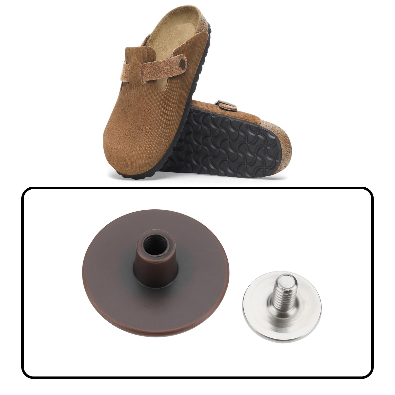 12 Remaches de 12,5 Mm Compatible con Birkenstock Compatible con Boston Zuecos para Plantillas de Gamuza Y Cuero.
