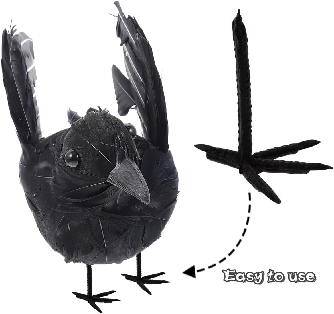 Homoyoyo 100pcs Realistic Plastic Bird Feet for Carvings - Amazing Crows and Ravens