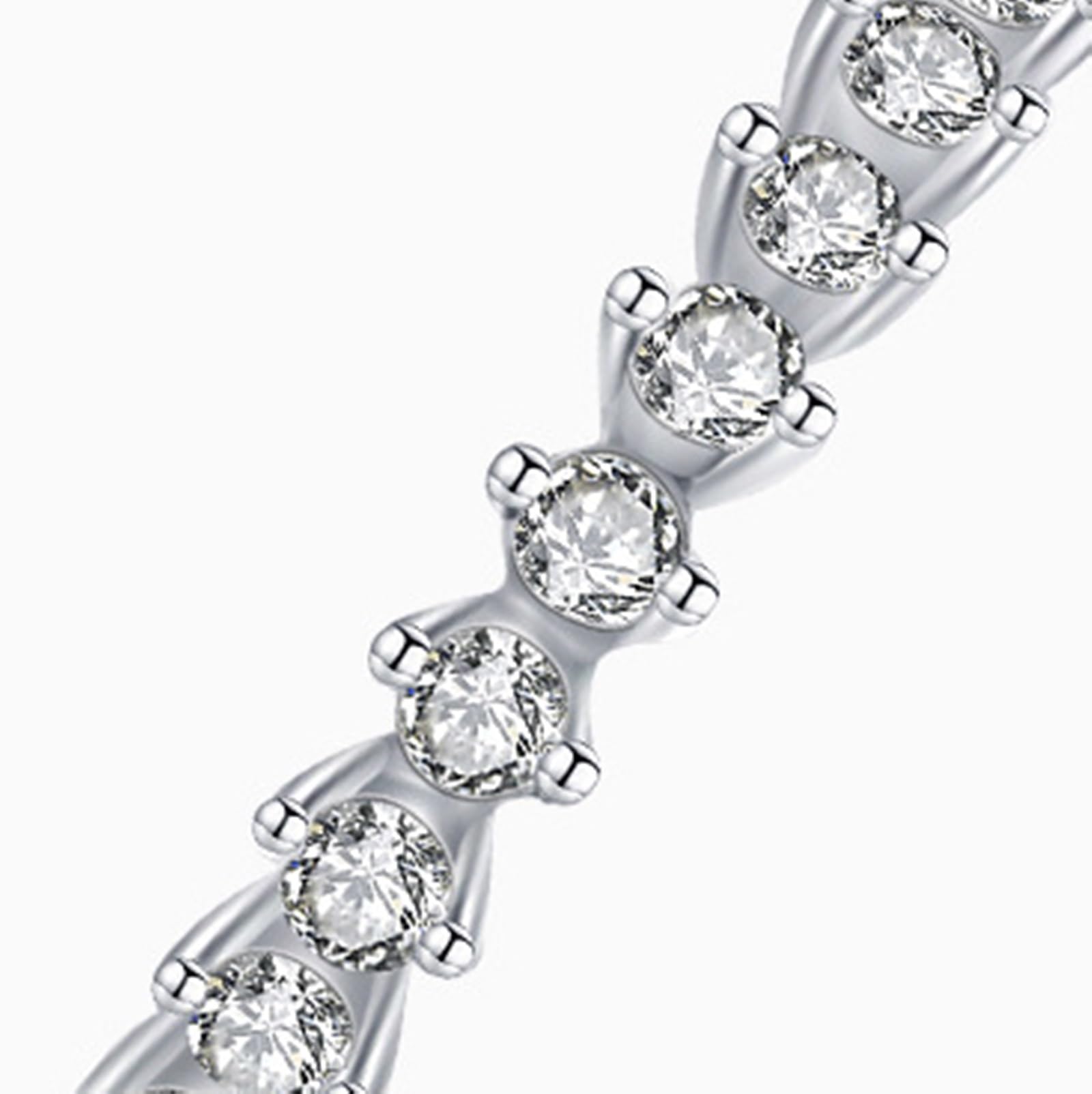 Pendientes de aro de oro blanco 750 585 375 de oro auténtico para mujer, pendientes de aro para mujer, pendientes de aro elegantes con círculo redondo Moissanite, pendientes de boda sin níquel