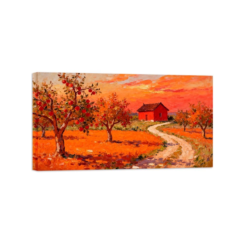 Ozpwbvy Wrapped Canvas Tree House Landscape Canvas Wall Art Picture 40X70cm Framed