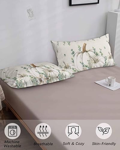 Miniatura 5 de Fundas de almohada de eucalipto y calabaza, tamaño King, fundas de almohada suaves para cama, fundas decorativas de lujo para sofá de cuerpo largo