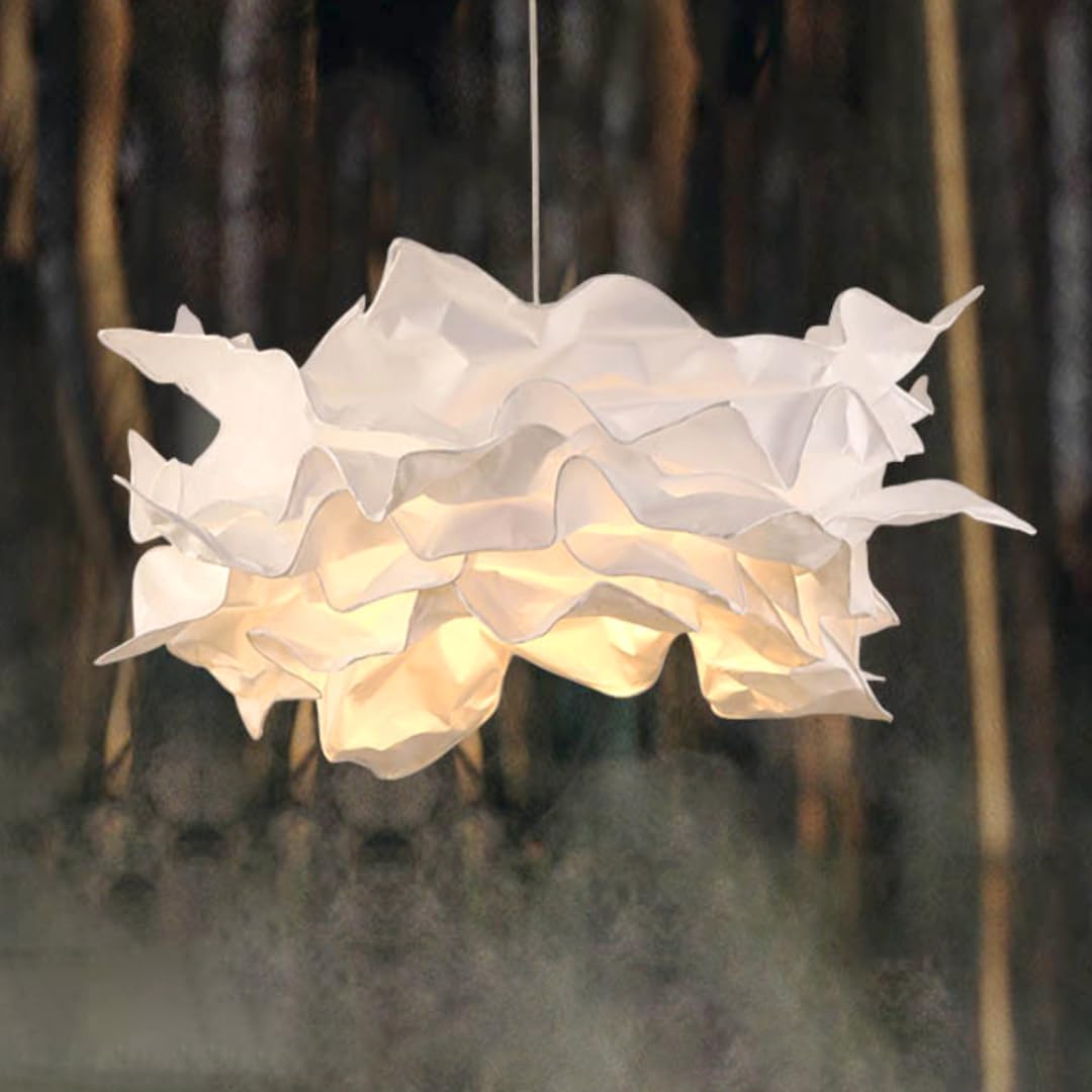 Creative DIY Paper Cloud Pendant Light, Simple Art Paper Flower Ceiling Light Chandelier Decorative Cloud Ceiling Light for Bedroom, Living Room, Dining Room, 33.8"