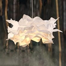 Creative DIY Paper Cloud Pendent Light, Simple Art Paper Flower Ceiling Lamp Chandelier Decorative Cloud Ceiling Light for Bedroom, Living Room, Dining Room, 17.9" [Energy Class F]