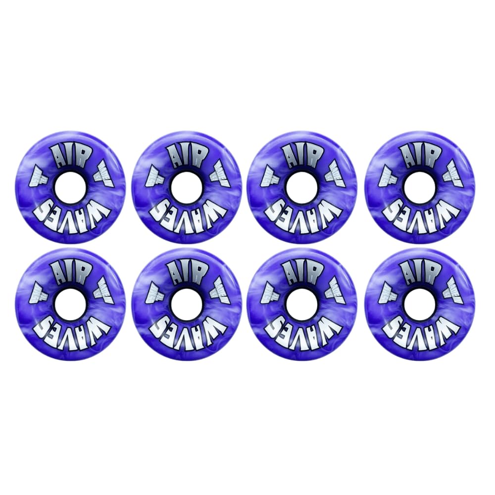 Willies Air Waves Quad Skate Wheel, Clear, 65mm, 78A (8, White/Purple)