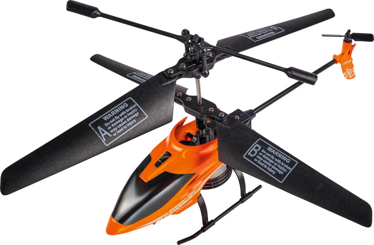 Carson 500507155 Nano Tyrann 230 Gyro IR 2CH - 100% prêt à Voler, hélicoptère télécommandé, hélicoptère RC, avec Piles et télécommande Orange