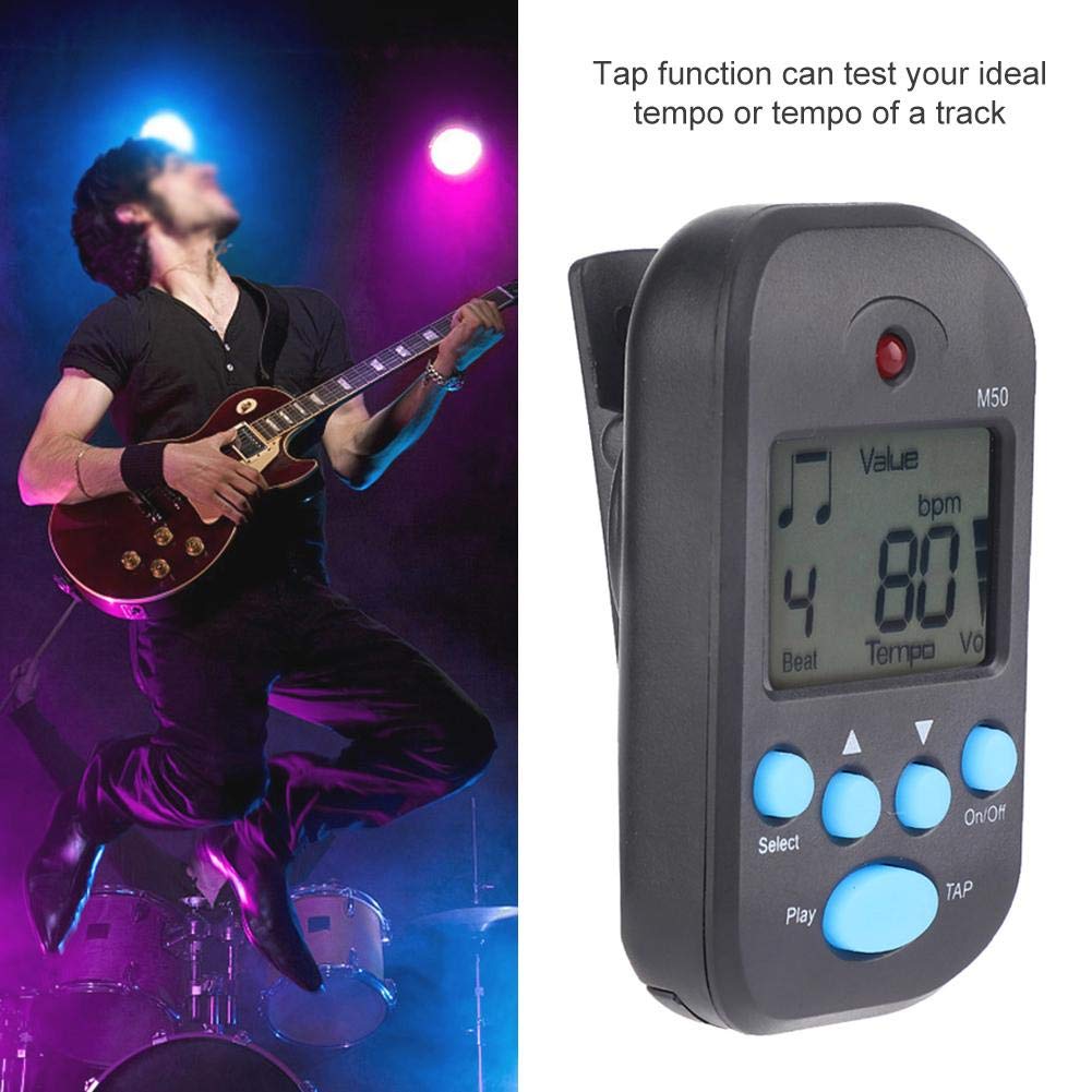 Tragbares digitales LCD Metronom Clip On Beat Tempo Metronom für Musikinstrumentenzubehör, Regler