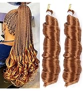 Mtmei hair French Curly Braiding Hair for Box Braids 8 Packs 18 Inch 100G/Pack Loose Wave Braidin...