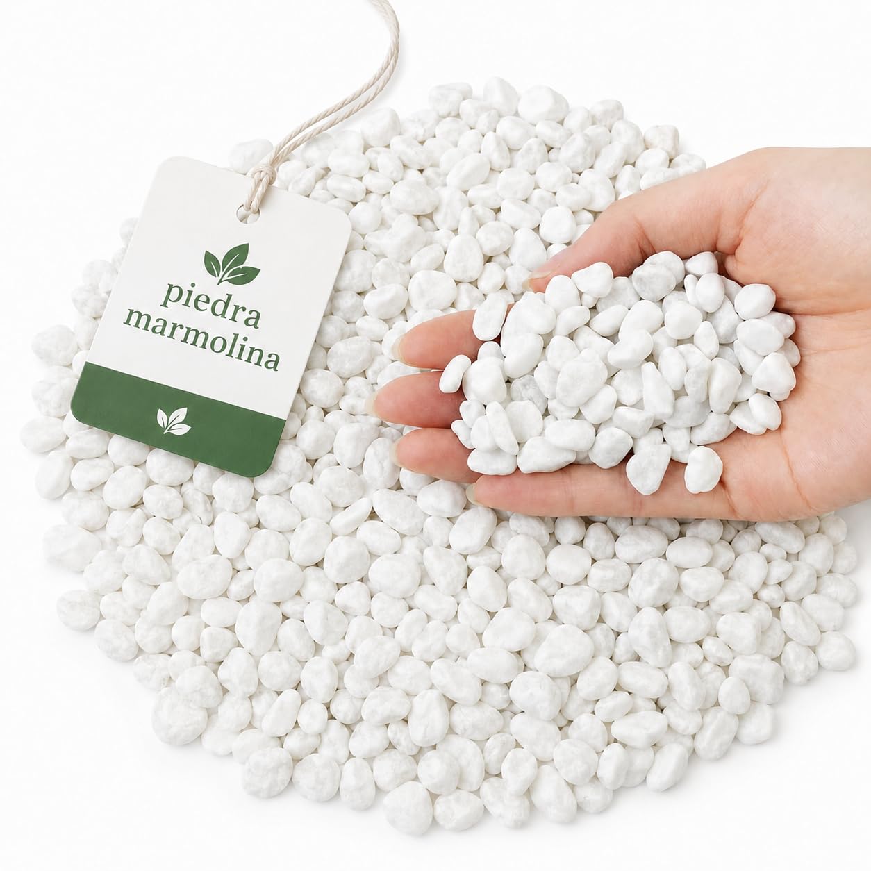 Piedras Blancas para Jardin y Terratios| Piedras Decorativas para Macetas | Ideal para Acuarios | Piedras Marmolina Blanca |Fácil Aplicación y Múltiples Usos (Saco 8/12 25kg)