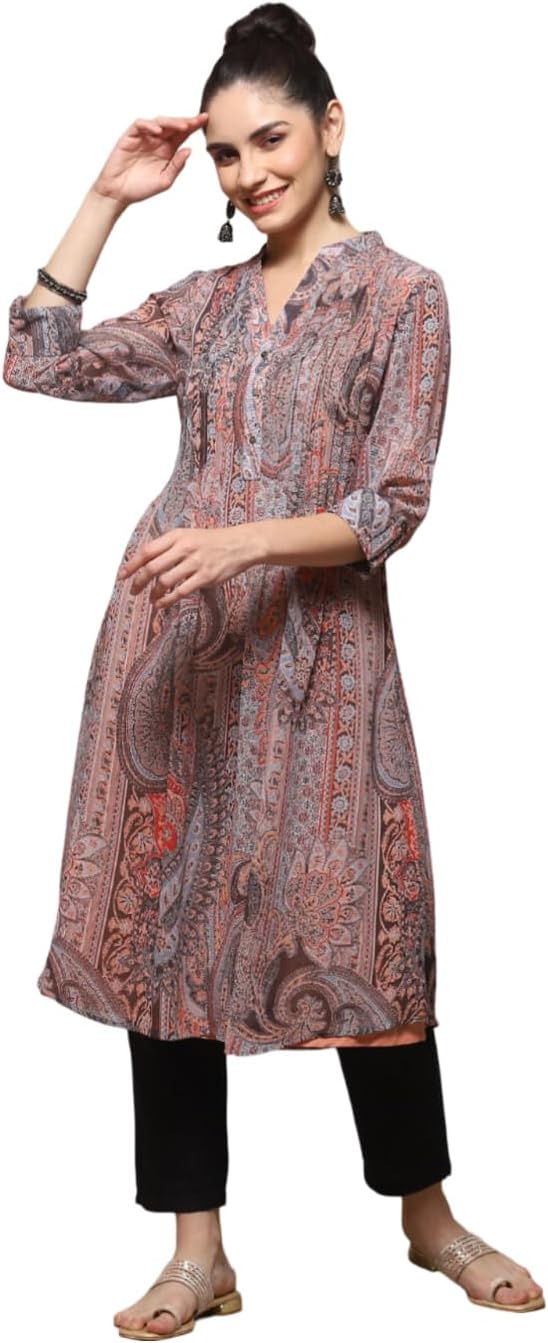 BIBA Women Polyester Straight Fit Printed Kurta
