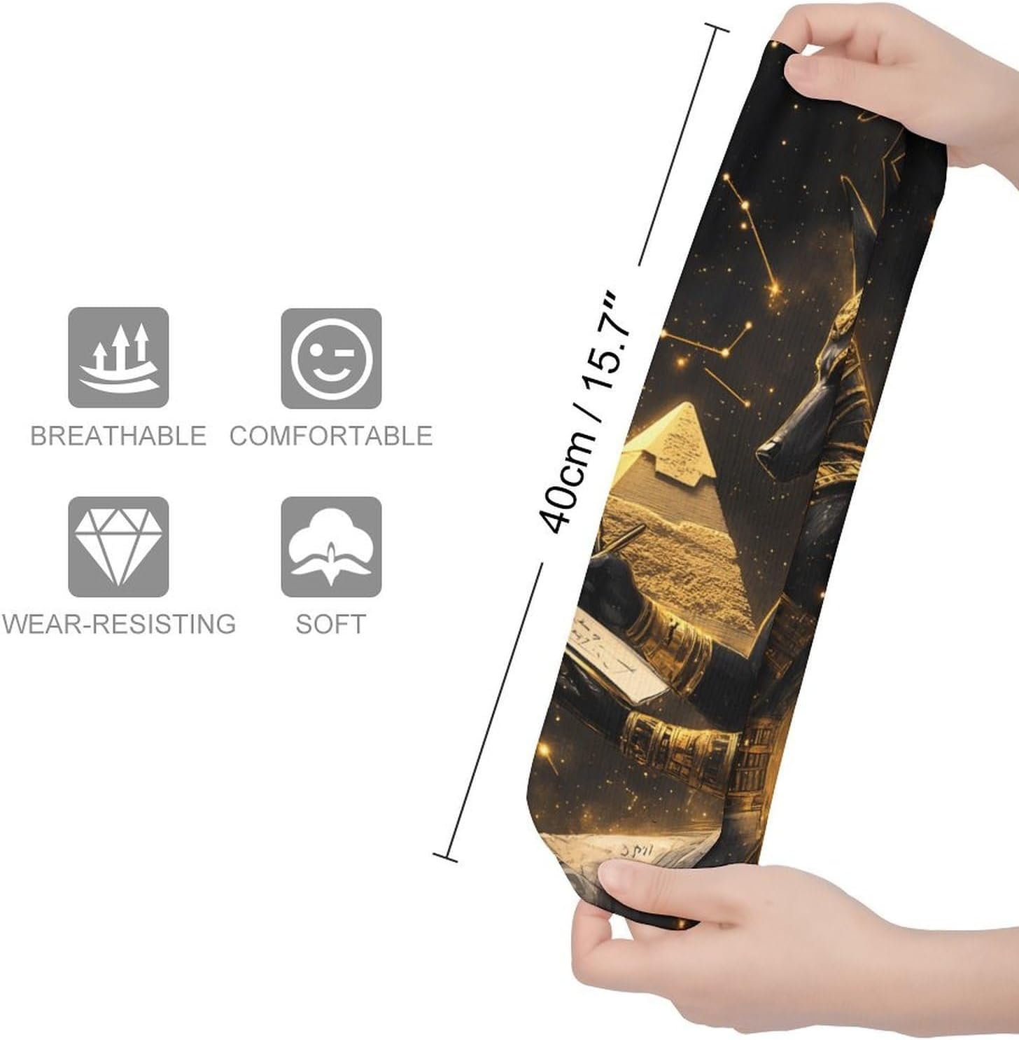 God Ancient Egyptian Pyramids Knee High Socks Casual Long Stockings Over Calf Sock Tube for Women Men