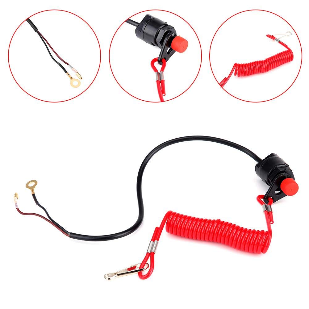 Snowmobile Kill Switch Key Boat Engine Kill Switch Lanyard | Emergency Stop  Tether For Outboard Motors And Snowmobiles Outboard Engine Safety Lanyard