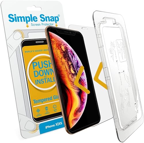 Simple Snap Protector de pantalla de vidrio templado compatible con iPhone XXS  Protección invisible de alta calidad que no tiene huellas