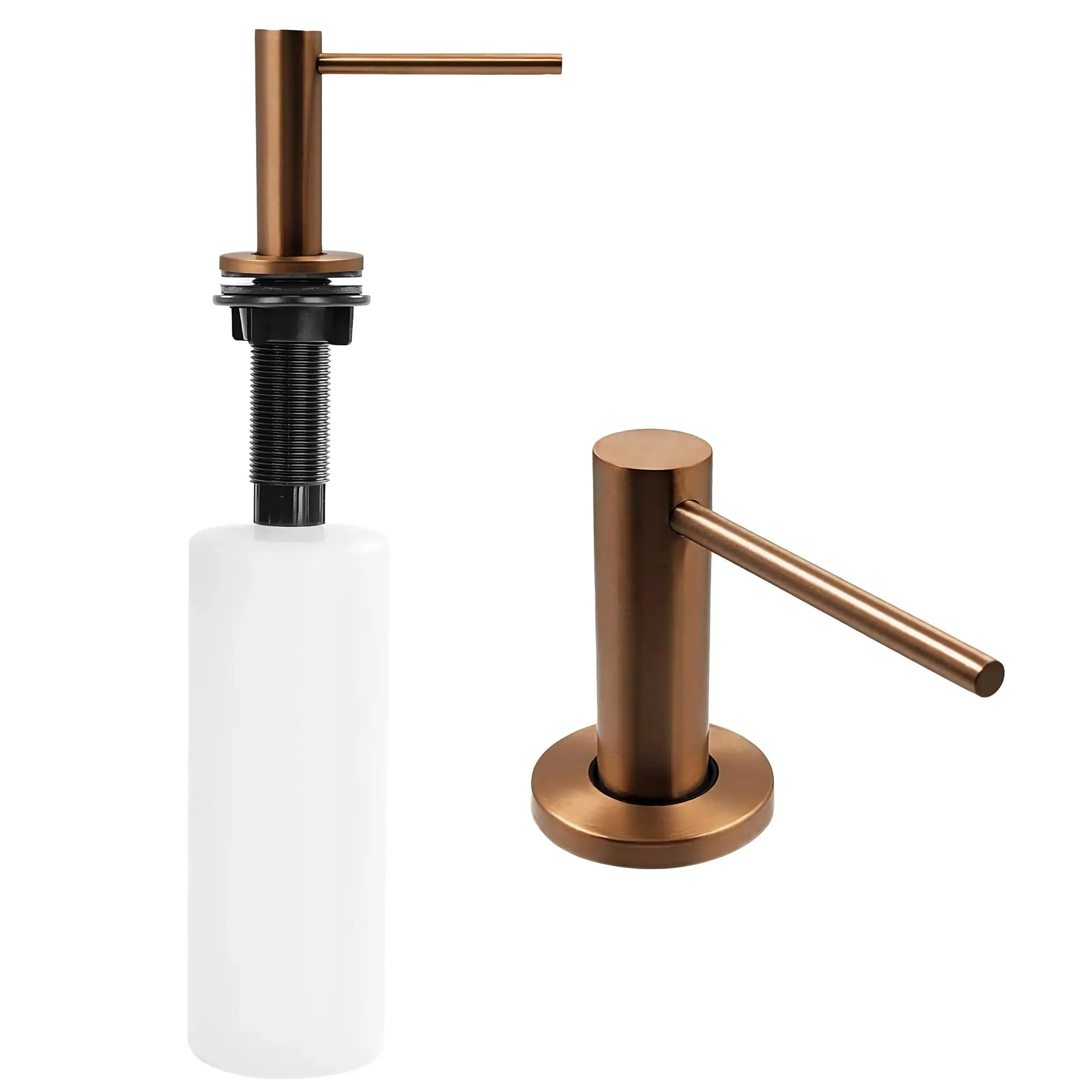 Dispensador de líquidos para el fregadero Dex cobre cepillado encastrable de plástico y metal
