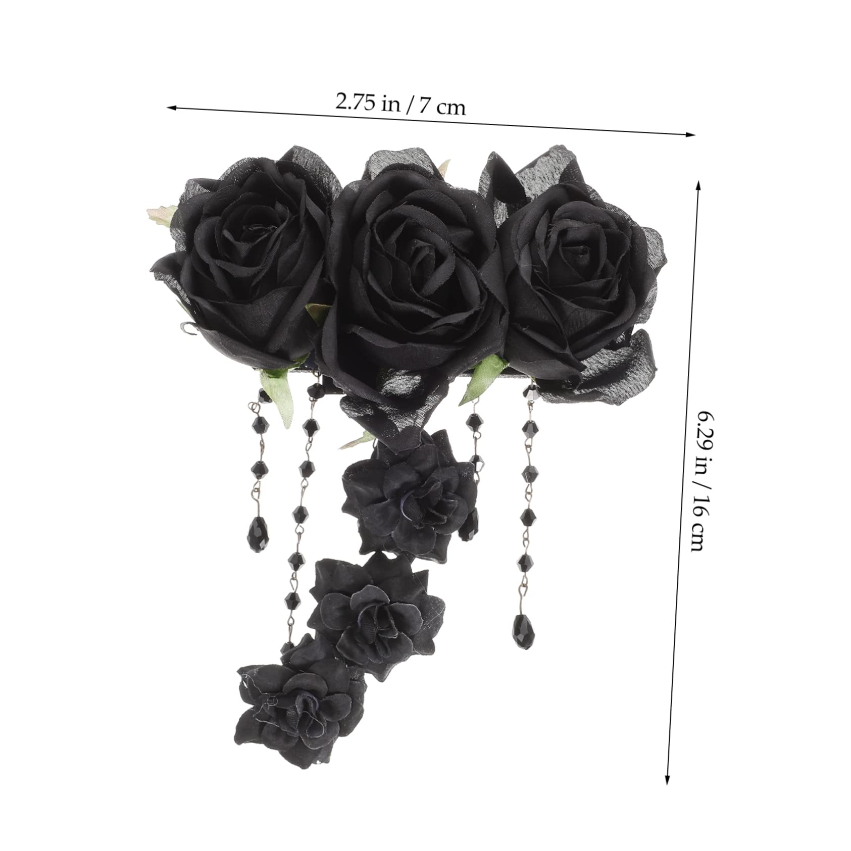 FRCOLOR 5 Horquillas De Metal Con Flores De Tela De Sujeción Fuerte Accesorios Góticos Para El Cabello Elegantes Para Eventos De Halloween.