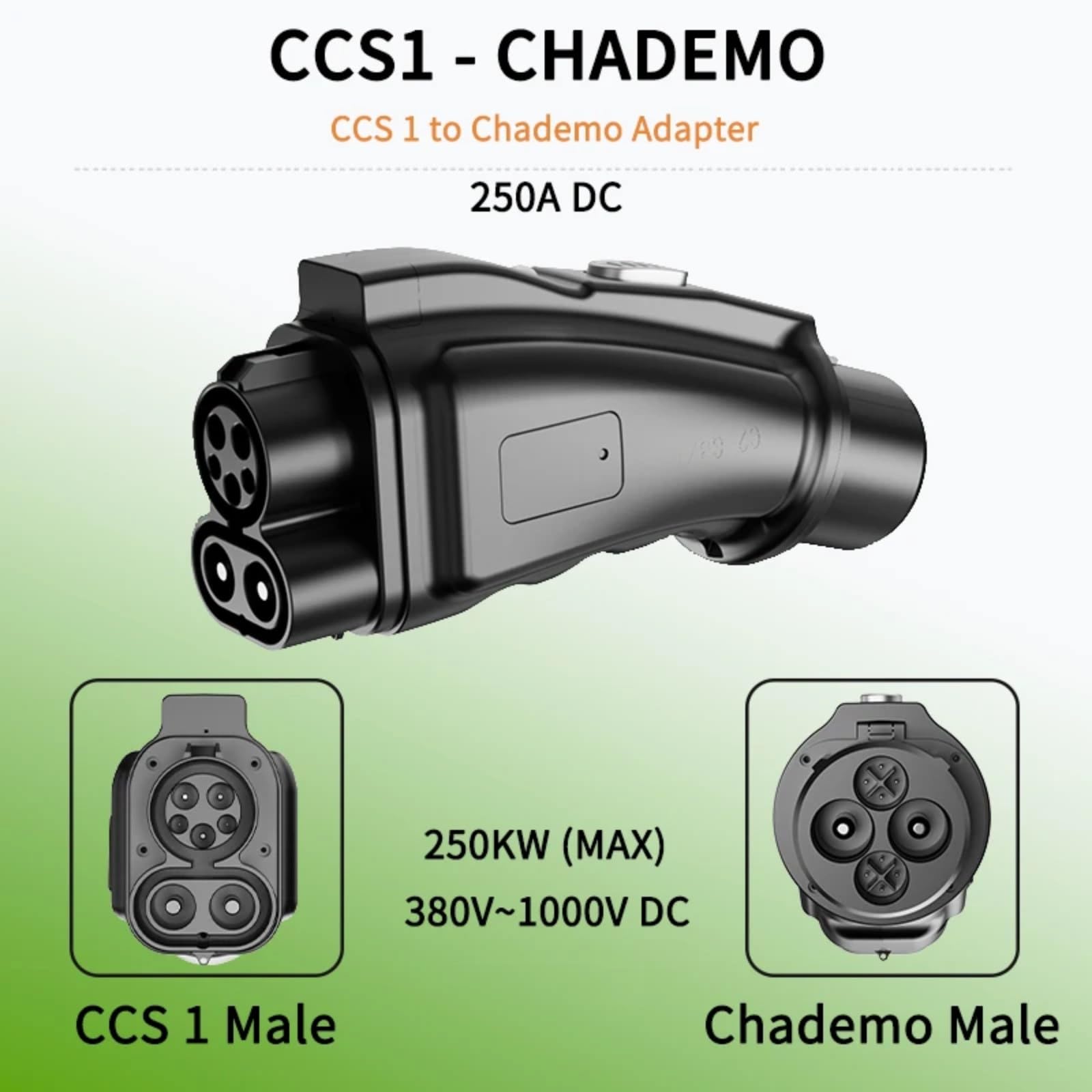 250A DC Chademo to S1 S2 to GBT150A GB/T to NACS EV Ladegerät Auto Adapter | S2 to Chademoo; 250A