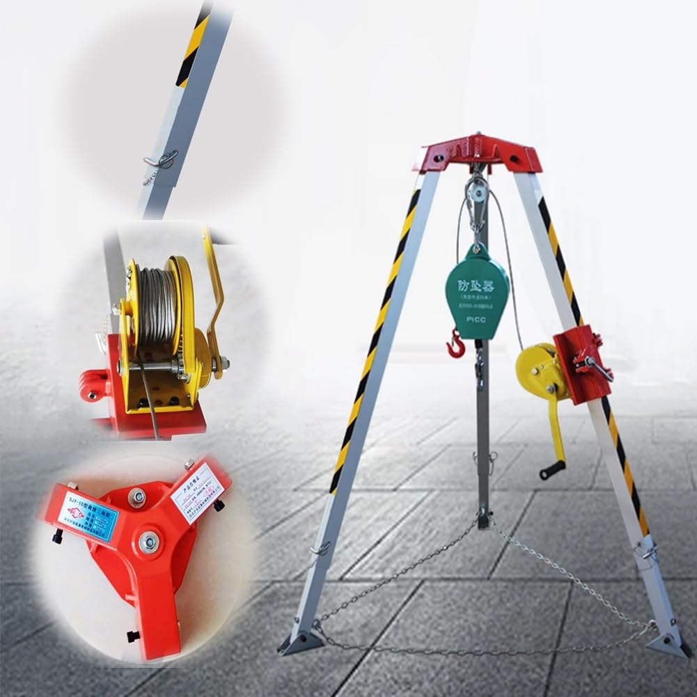 Zestaw do ratownictwa w ograniczonej przestrzeni, aluminiowy statyw regulowany wciągarka do zatrzymywania upadku i bezpieczeństwa pracy w powietrzu - niezbędny sprzęt do reagowania przemysłowego i