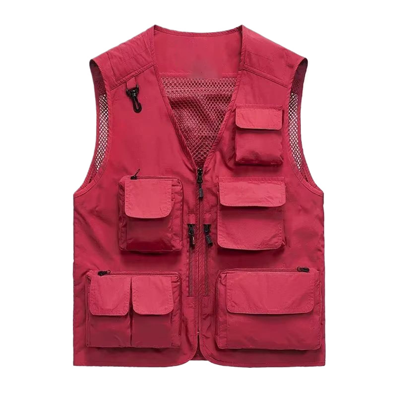 Chaleco para hombre multibolsillos exterior ligero de primavera chaleco de hombro pesca 8