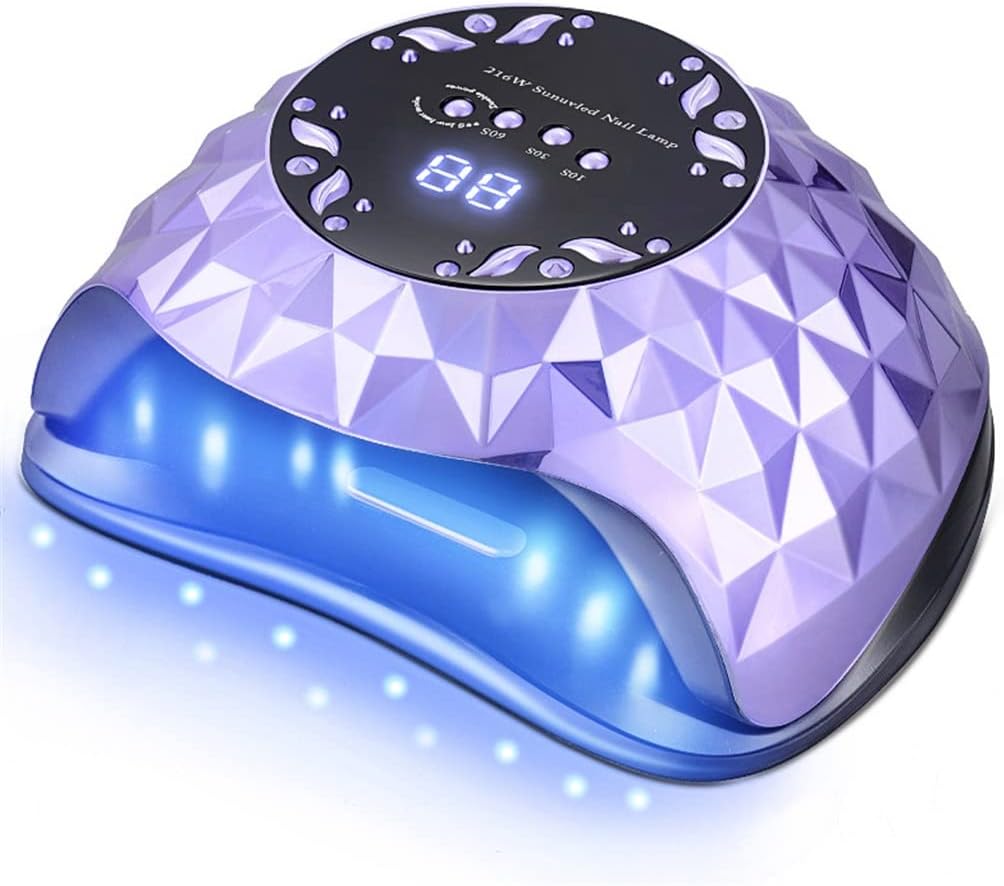 Nail Lamp Nail Dryer for All Gel Polish Fast Curing with 4 Timers Large Space Automatic Nails Equipment(D)