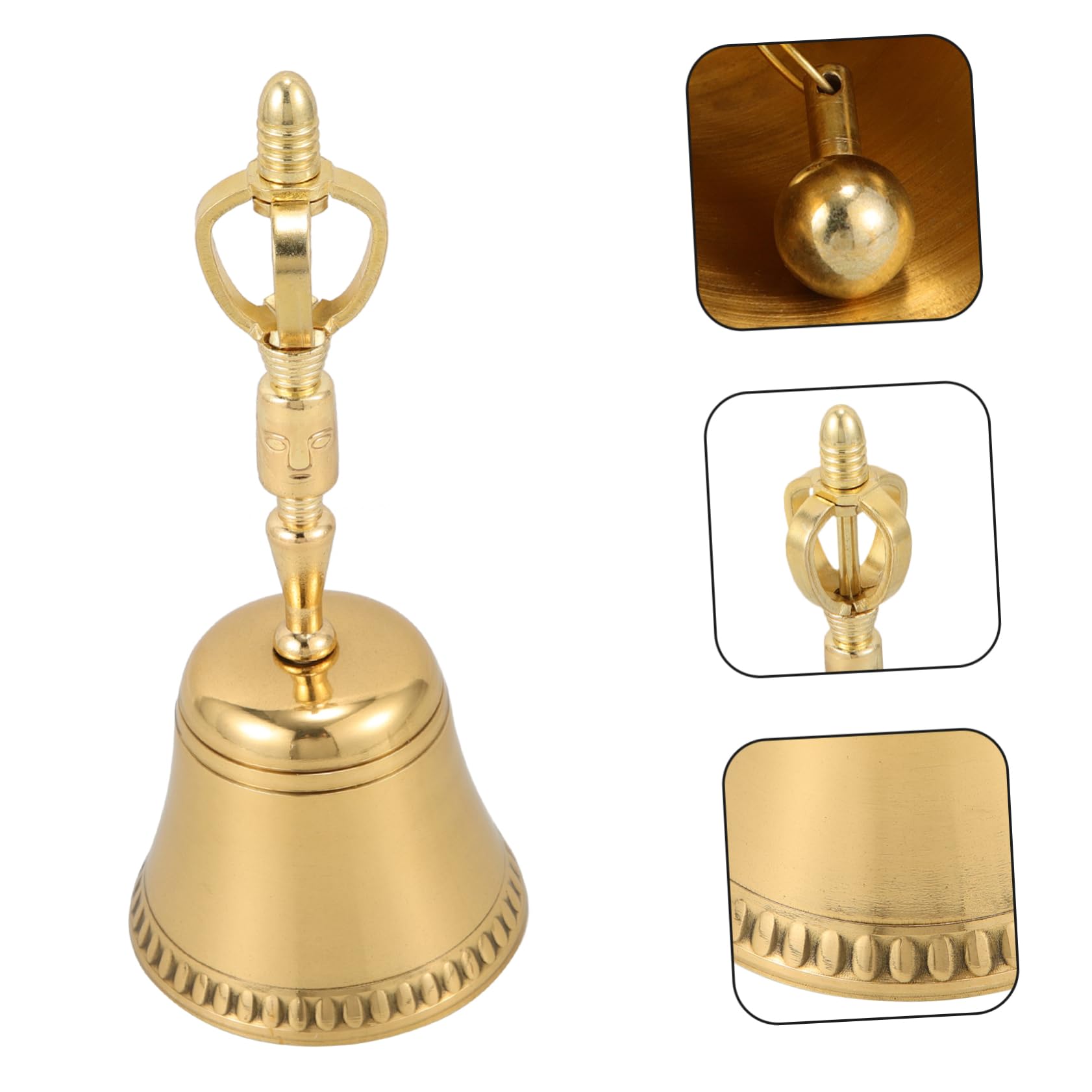 ibasenice 2pezzi Campana Tibetana Rame Per Meditazione e Preghiera Strumento Delicato Per Buddismo Decorazione Elegante Per Casa e Templi Design Unico e Suono Rilassante