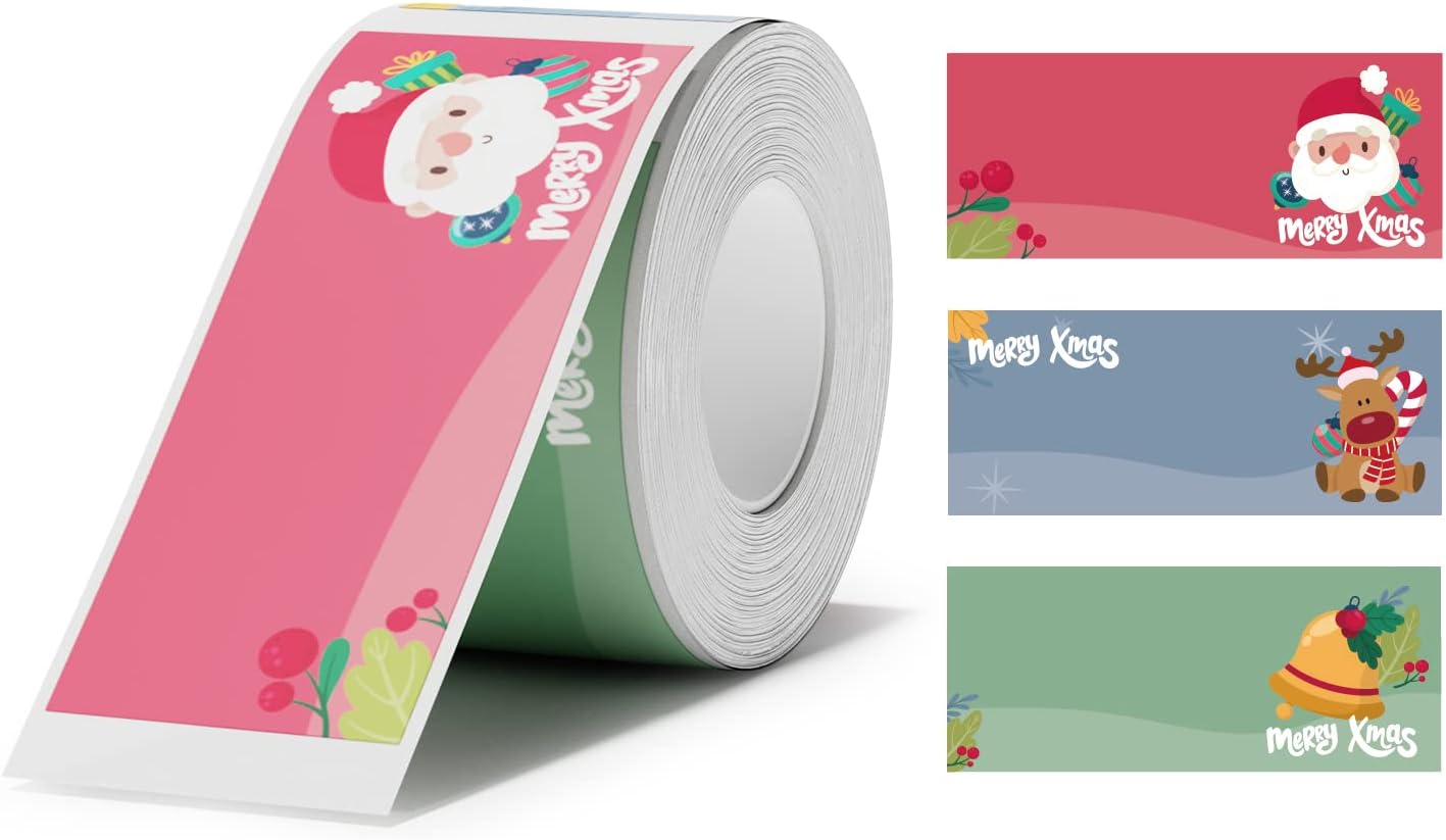 NIIMBOT Christmas Label Maker Tape D101 Label Paper Replacement 0.98''x2.36'' (25 X 60mm), 110 Labels/Roll - Image 2