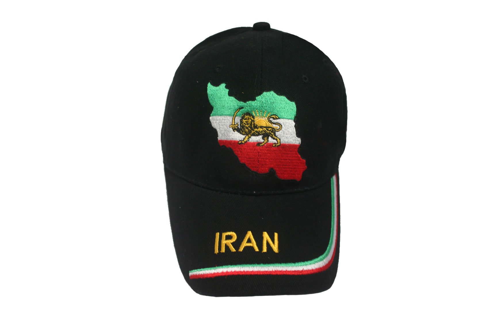Iran Persian Country Shape Black Embroidered Hat Cap Adult Size New