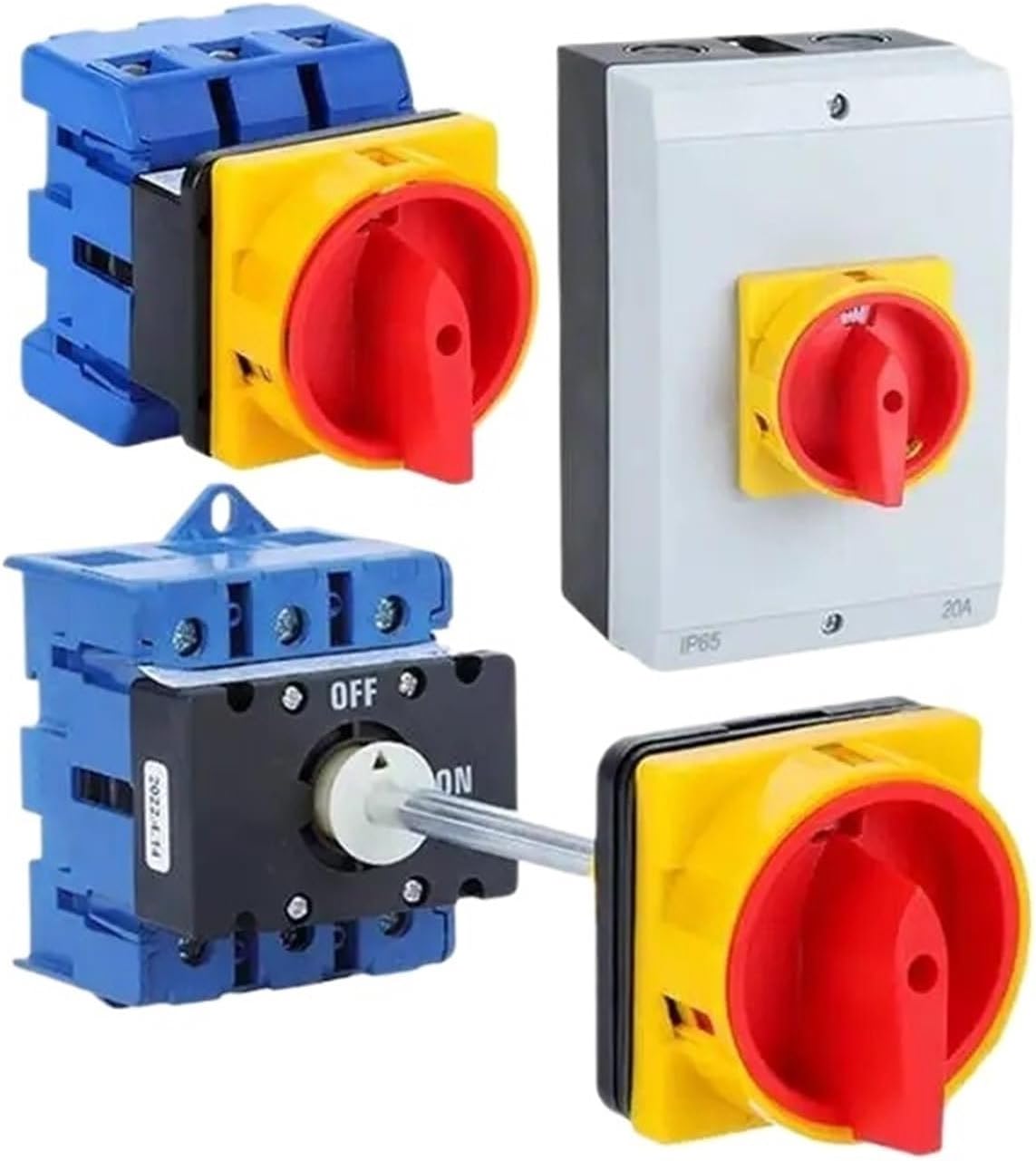 1pcs YMD11 Series 25-100A 3P 4P Isolator Switch Silver Contact ON-OFF Rotary Cam Selector Cabinet Control Waterproof Box LW30(D Type-Box,4P 8Terminals,40A)