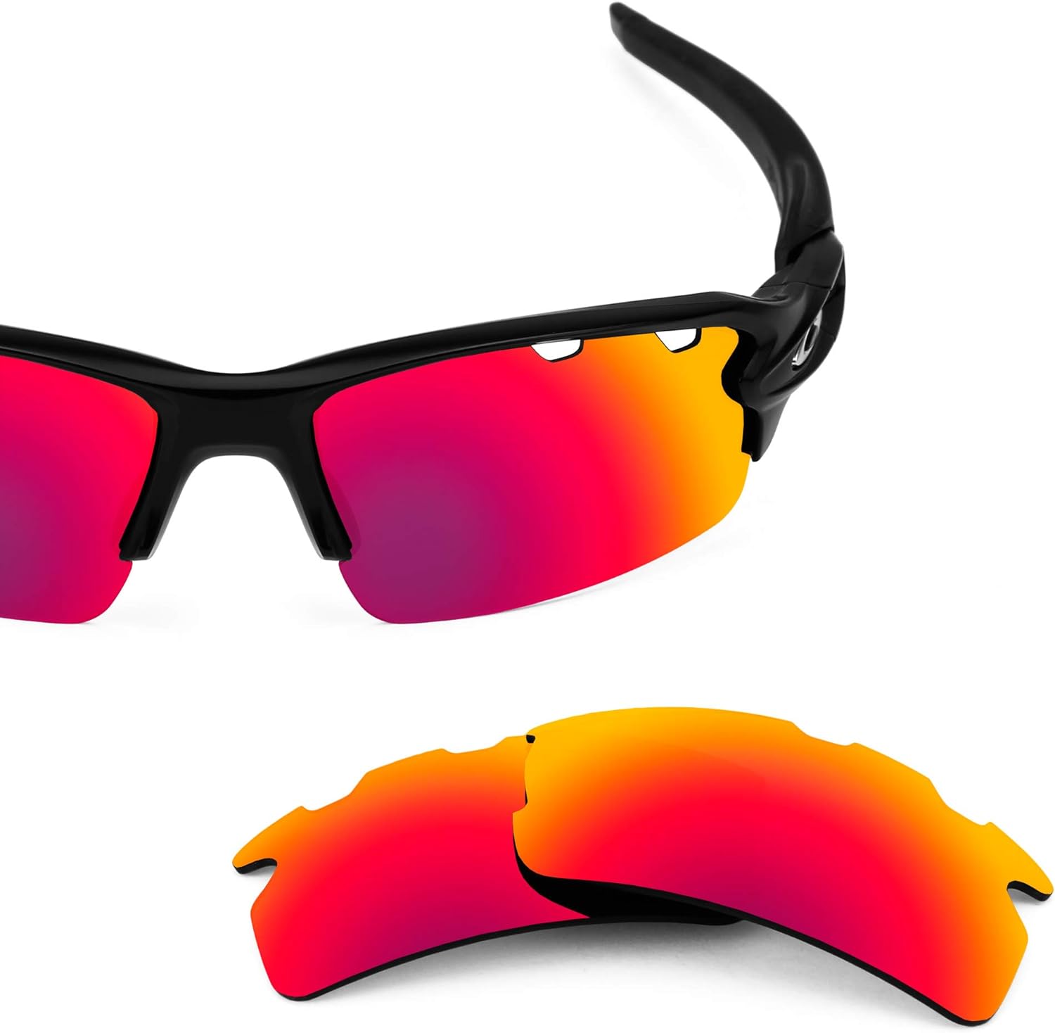 Revant Replacement Lenses for Oakley Flak 2.0 Vented sunglasses, UV Protection, Anti-Scratch and Impact Resistant, Elite Polarized Midnight Sun Mirrored