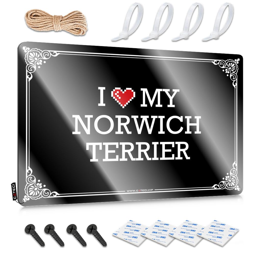 IBWNBBUSN Mancave Signs And Decor I Love My Norwich Terrier Tin Sign Funny Patio Signs Sports Bar Decor(20X30CM)