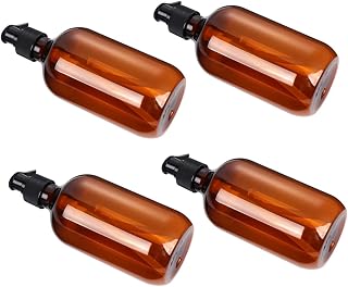 4 Piezas Botellas Recargables Olor Diseño Antideslizante para Champú y Gel de Ducha Envases Portátiles Color Marrón para Viaje y Hotel