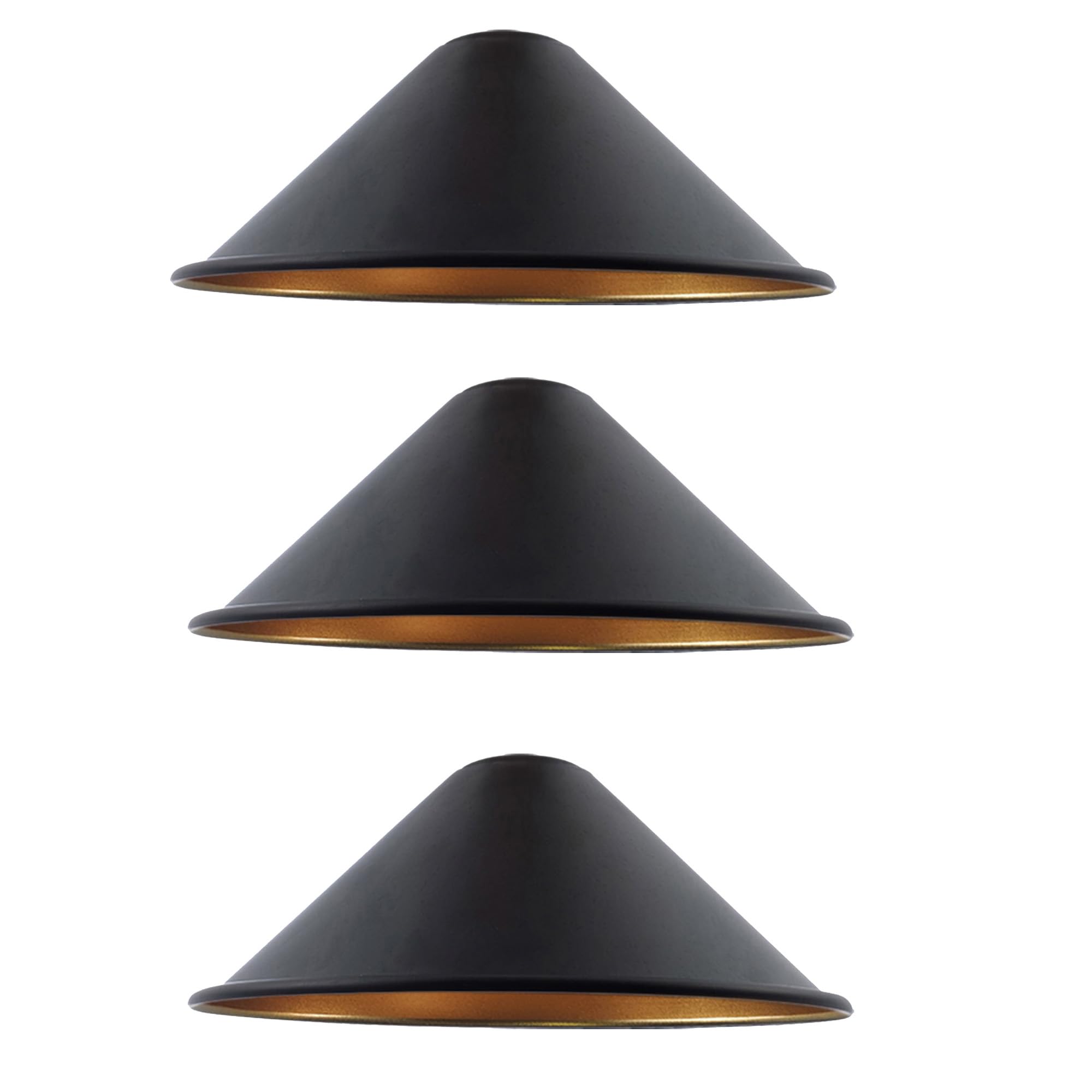 Vintage Metal Retro Style Non-Electric Lamp Shades Easy fit Black Inner Gold Lampshade for Living Rooms bedrooms