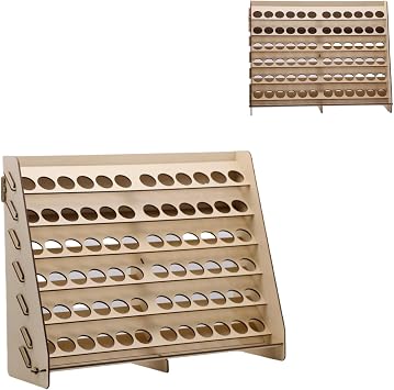 Craft Paint Storage- Paint Holder for Vallejo Paint with 72 Holes - Wall-mounted Craft Paint Rack