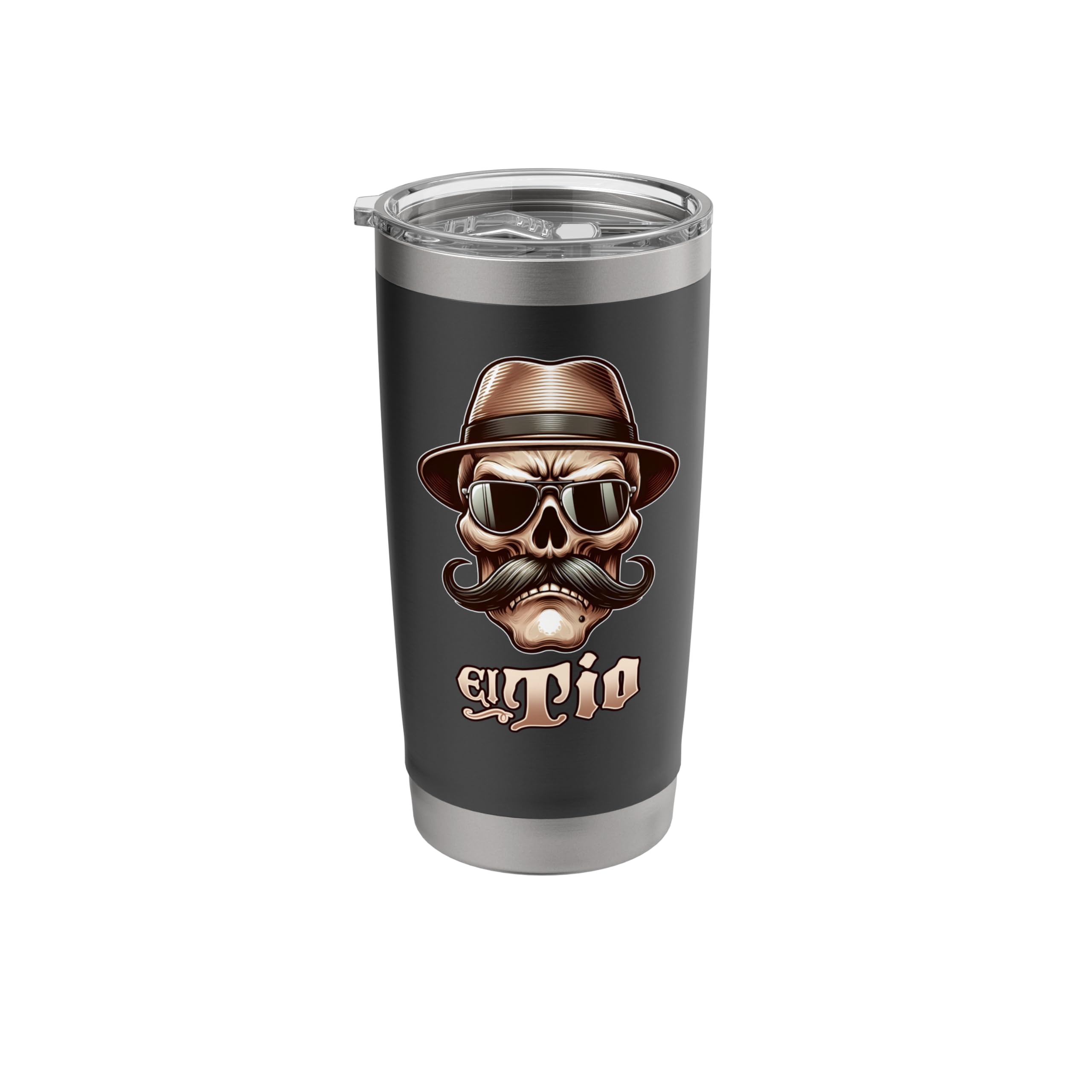 EL TIO Funny Chicano Uncle Spanish Mexico Latino Skull Stainless Steel Insulated Tumbler