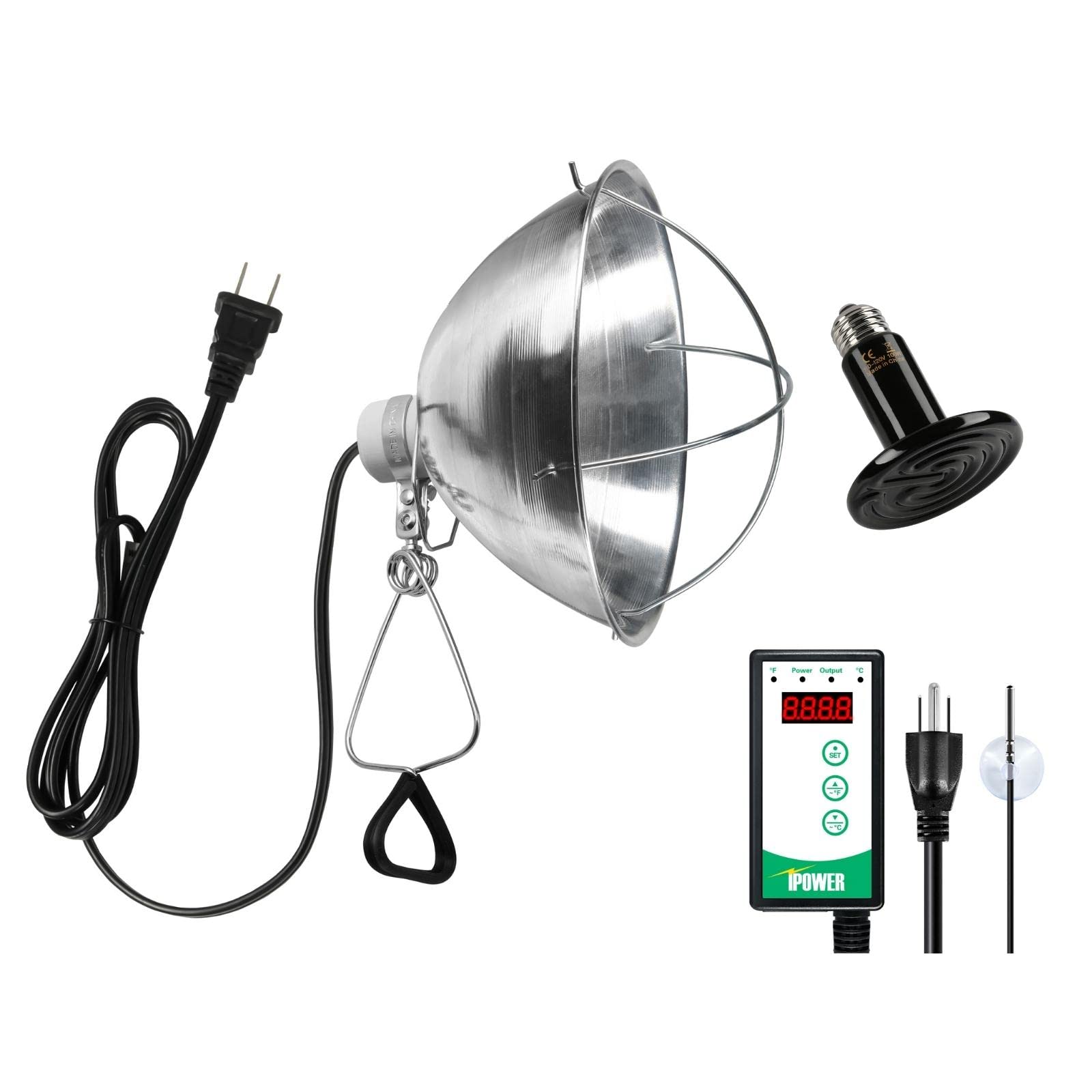 Simple Deluxe 100W/150W Reptile Heat Bulb and 8.5/10.5 inch Clamp Light